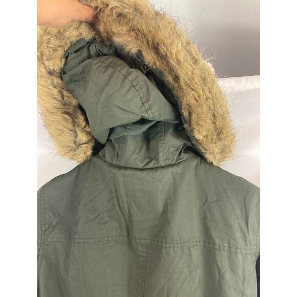 Levis Hooded faux fur trim fishtale parka jacket size medium - Picture 7 of 9